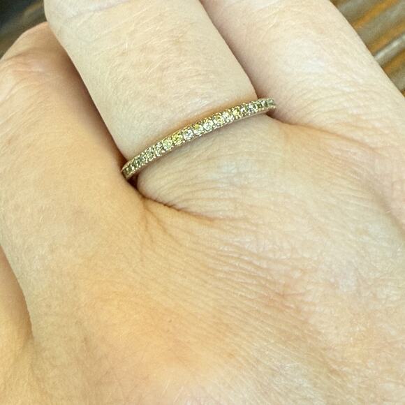 HIDALGO QVC Fine Stackable CZ Eternity Wedding Ring Band Sz 7 Sterling 925 - Picture 2 of 6